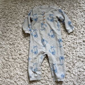 Carter's Gray and Blue Fox Print One Piece